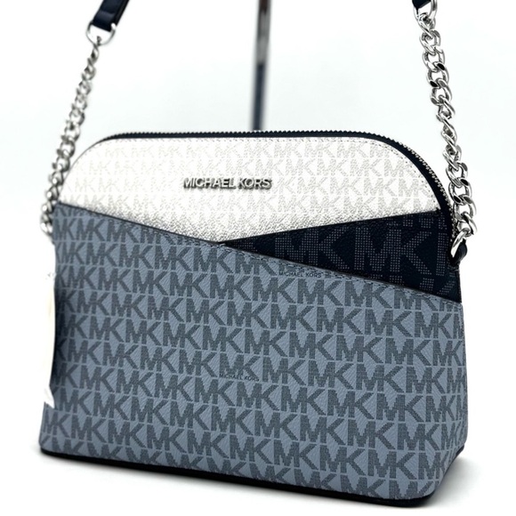 Michael Kors Medium Dome Jet Set Travel Xbody Bag Admiral Blue - Picture 1 of 9